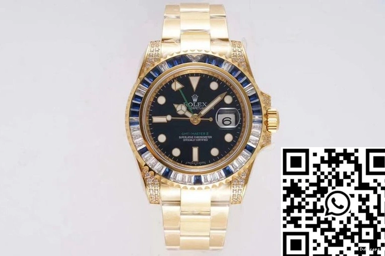 Rolex SAru Diamond White Factory II GMT ROF 116758 Master Blue 0114